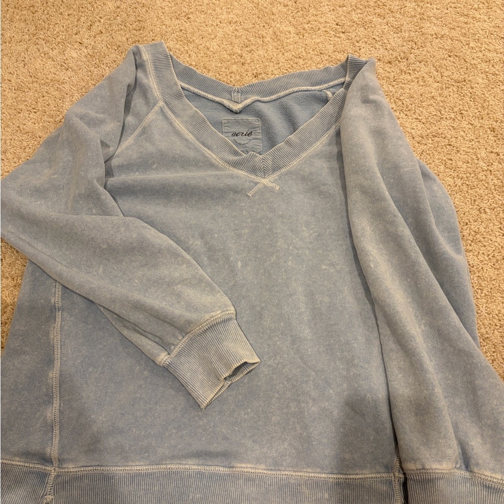 aerie Light Blue V-Neck Sweater